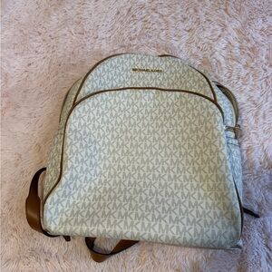 Michael Kors Vanilla and Acorn Logo Dome Backpack